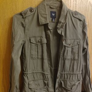 GAP Olive Green Shirt Jacket with Navy Label